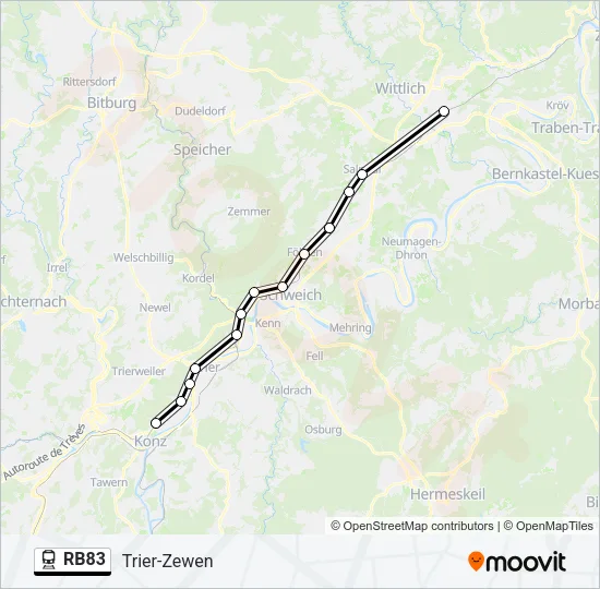 RB83 Train Line Map