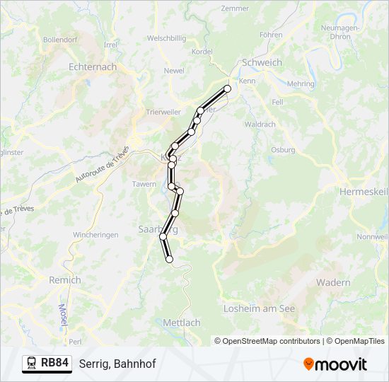 RB84 Train Line Map