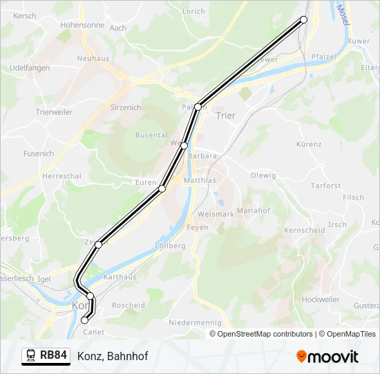 RB84 Train Line Map