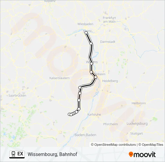 EX Train Line Map