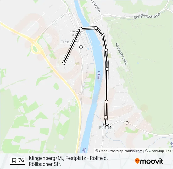 76 Bus Line Map