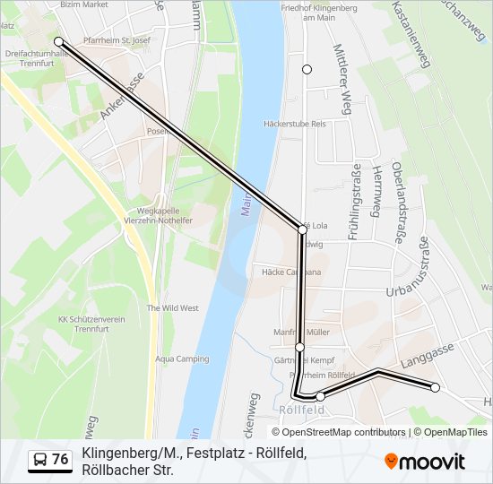 Автобус 76: карта маршрута