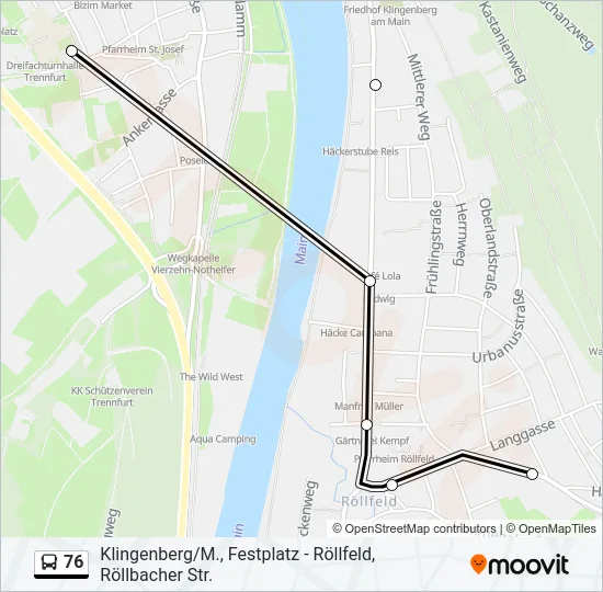 76 Bus Line Map