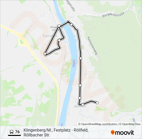 76 Bus Line Map