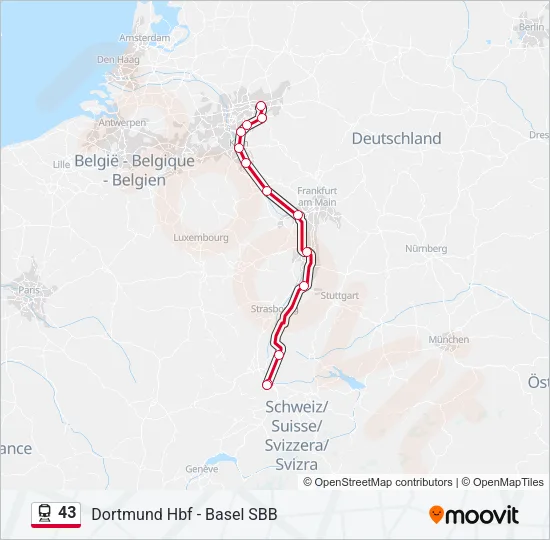 43 Train Line Map