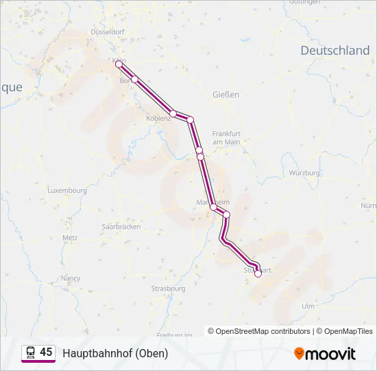 45 Train Line Map