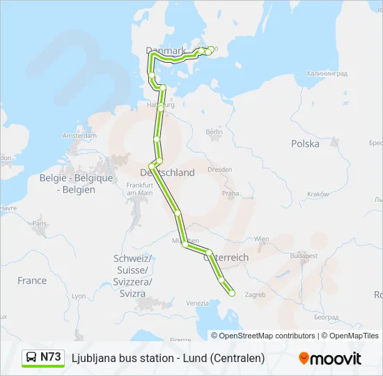 N73 Bus Line Map