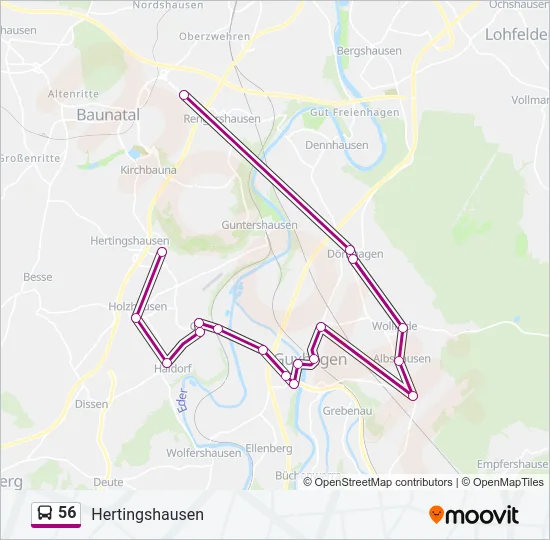 56 Bus Line Map