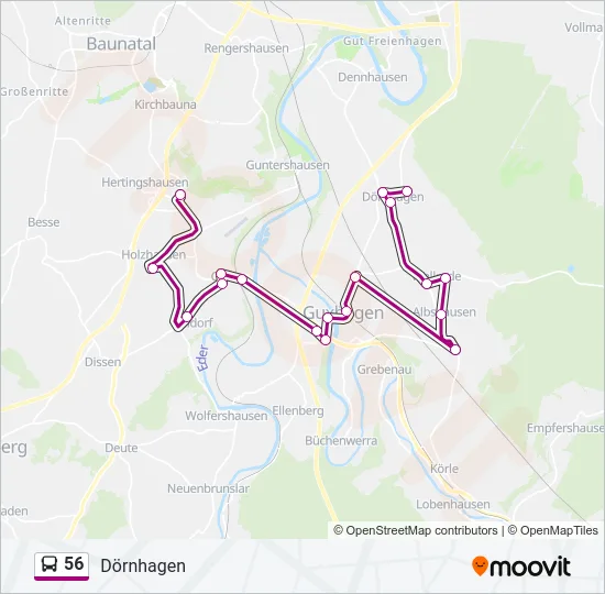 56 Bus Line Map
