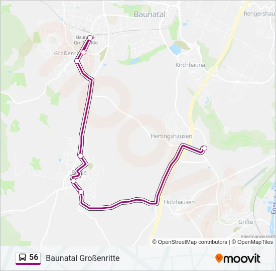 56 Bus Line Map