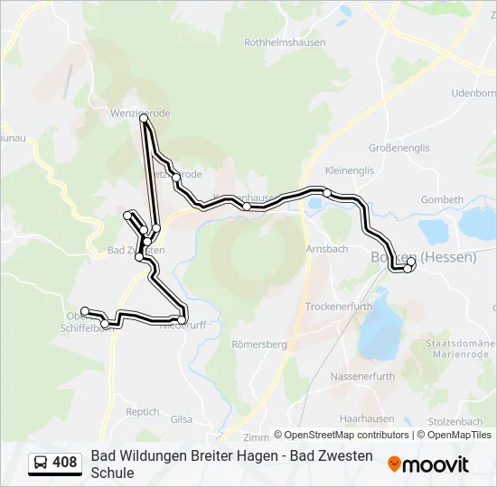 408 Bus Line Map