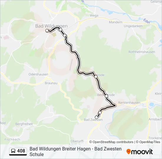 408 Bus Line Map