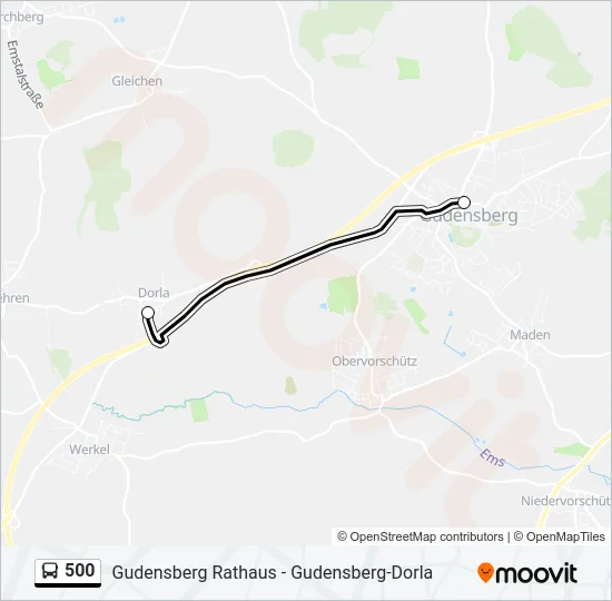 500 Bus Line Map
