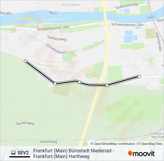 SEV2 Bus Line Map