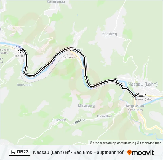 RB23 Bus Line Map