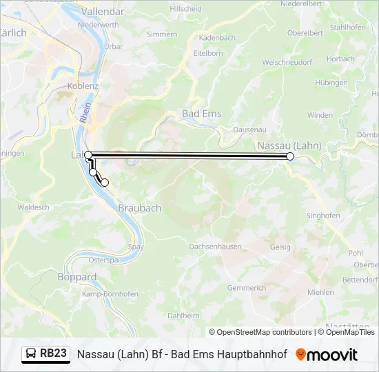 RB23 Bus Line Map