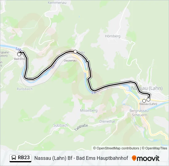 RB23 Bus Line Map
