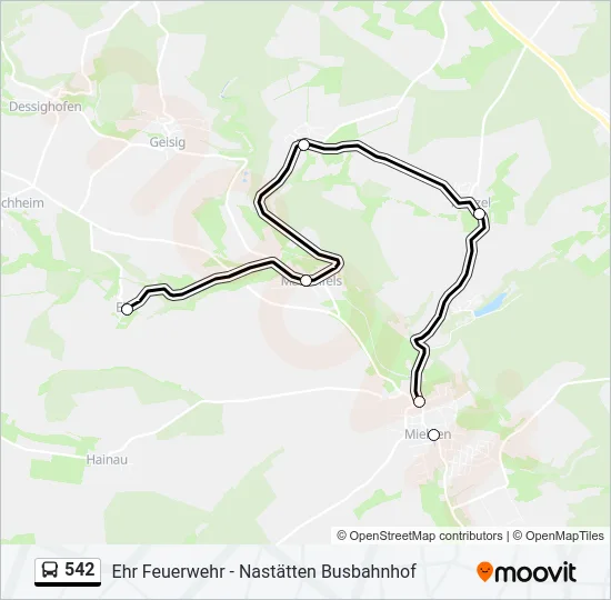 542 Bus Line Map