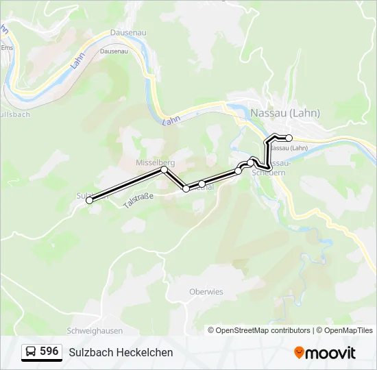 596 Bus Line Map