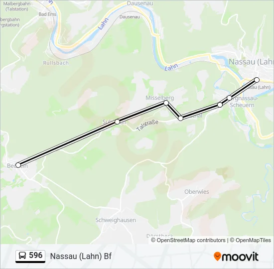 596 Bus Line Map