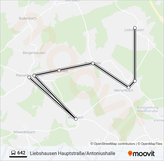 642 Bus Line Map