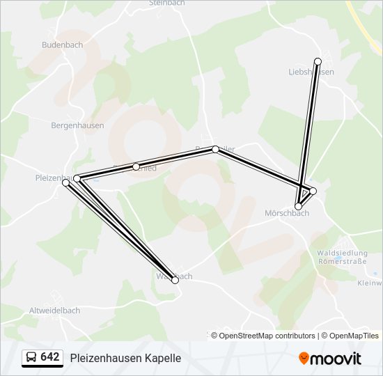 642 Bus Line Map
