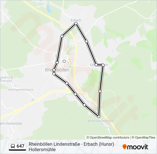 Автобус 647: карта маршрута