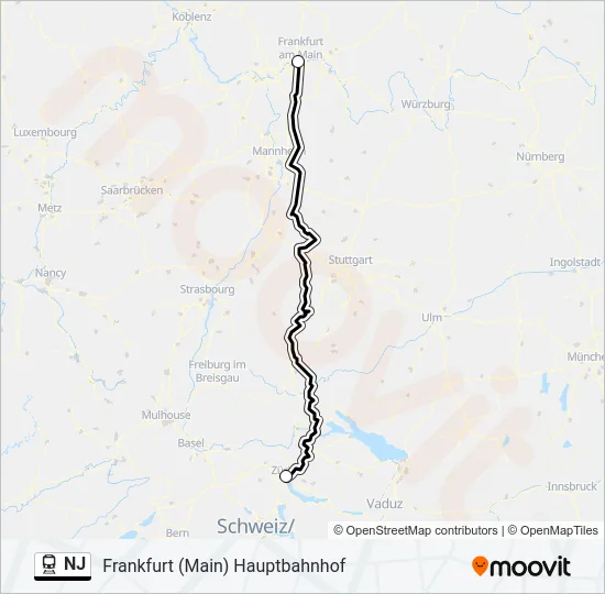  NJ: карта маршрута
