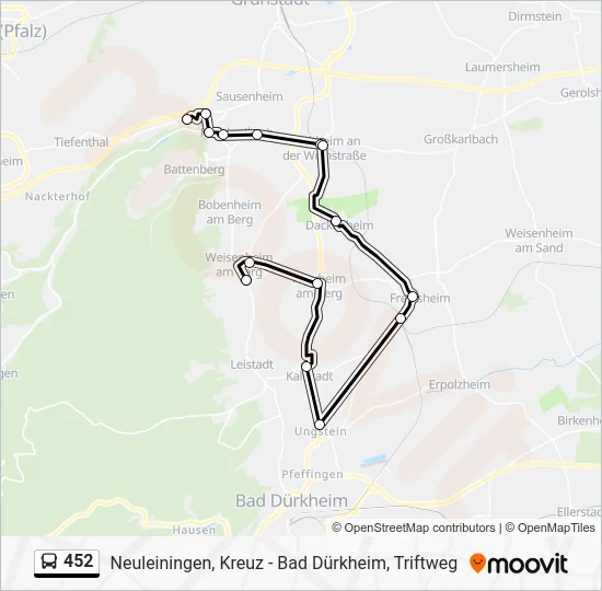 Автобус 452: карта маршрута