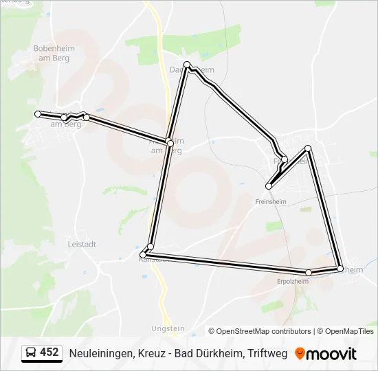 Автобус 452: карта маршрута