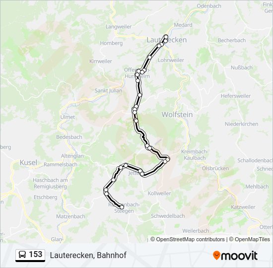 Автобус 153: карта маршрута