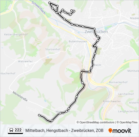 222 Bus Line Map