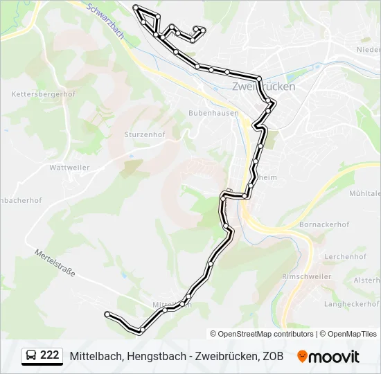 222 Bus Line Map