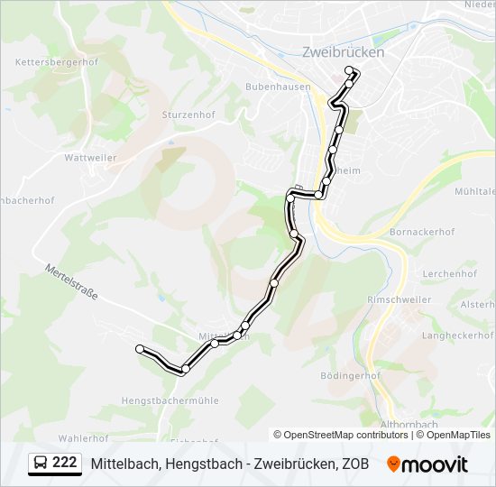 222 Bus Line Map