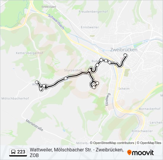 223 Bus Line Map