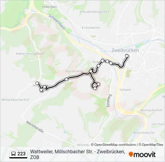 223 Bus Line Map