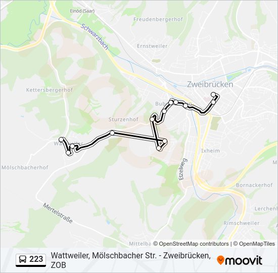223 Bus Line Map