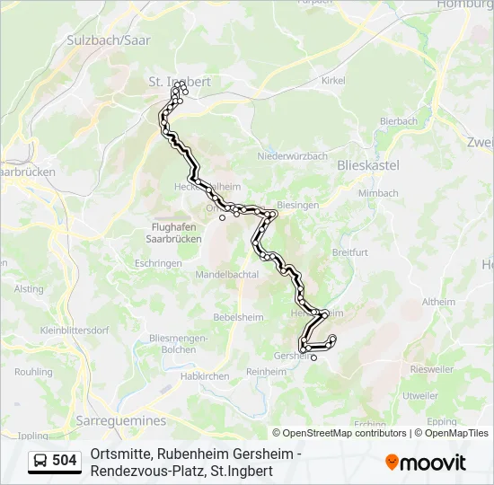 504 Bus Line Map