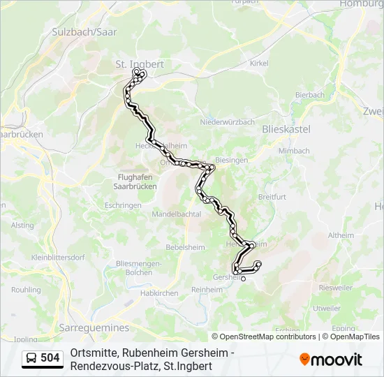 504 Bus Line Map