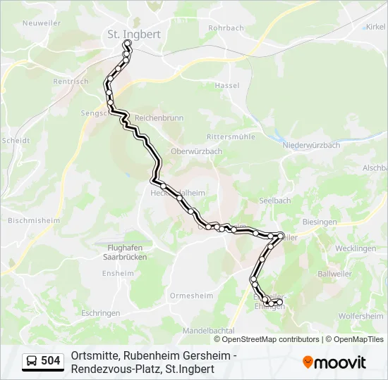 504 Bus Line Map