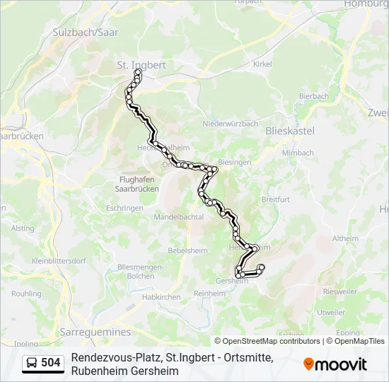 504 Bus Line Map