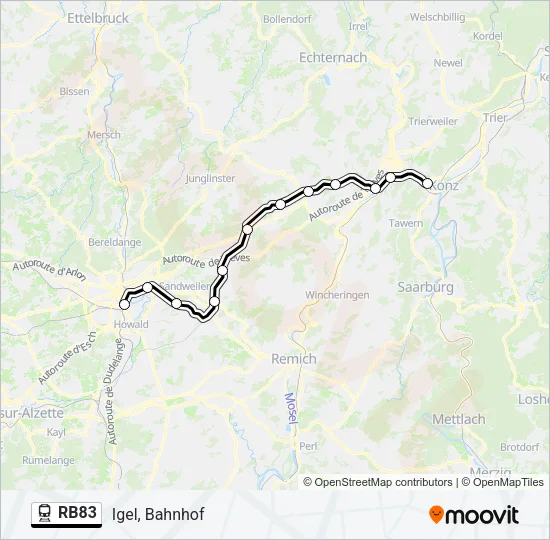 RB83 Train Line Map