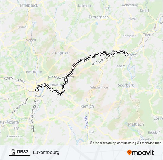 RB83 Train Line Map