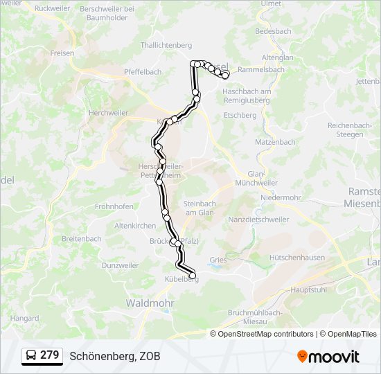 279 Bus Line Map