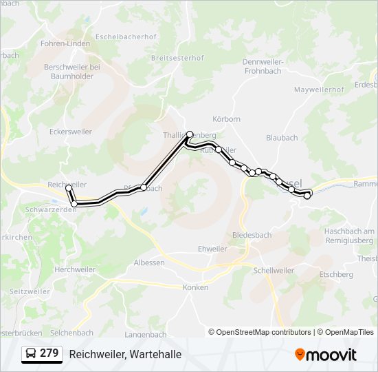 279 Bus Line Map
