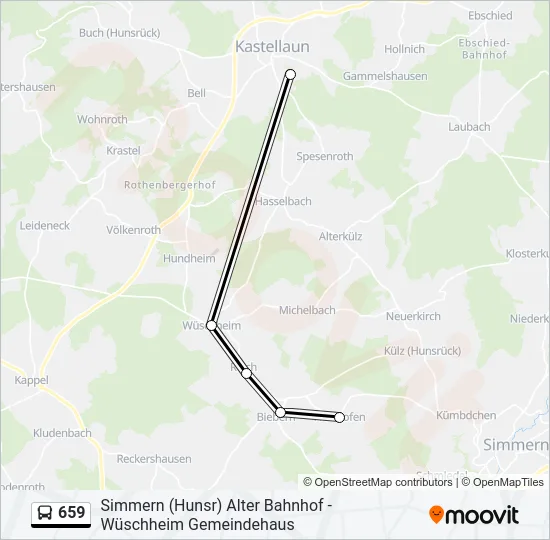 659 Bus Line Map