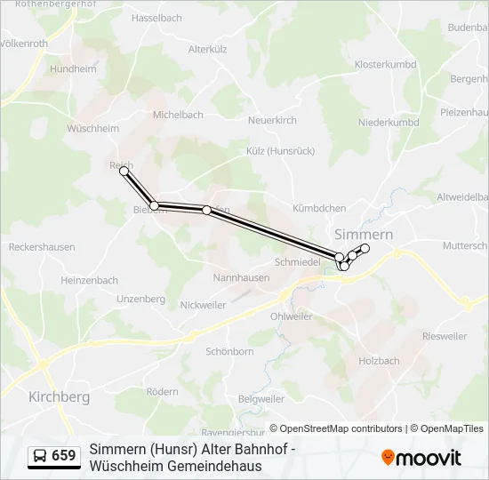 659 Bus Line Map