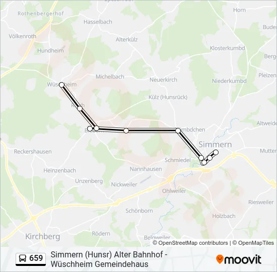 659 Bus Line Map