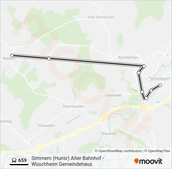 659 Bus Line Map