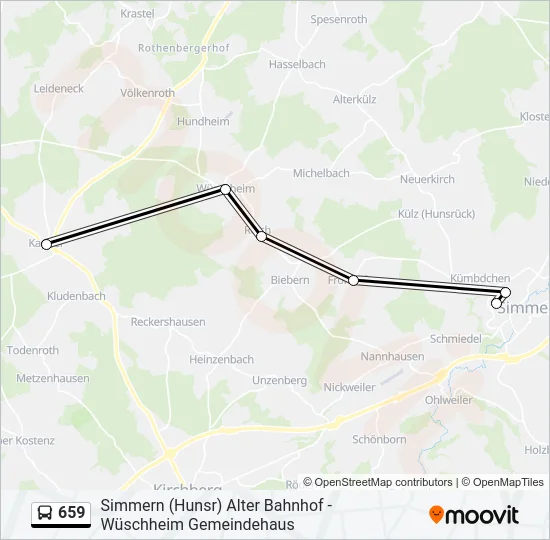 659 Bus Line Map